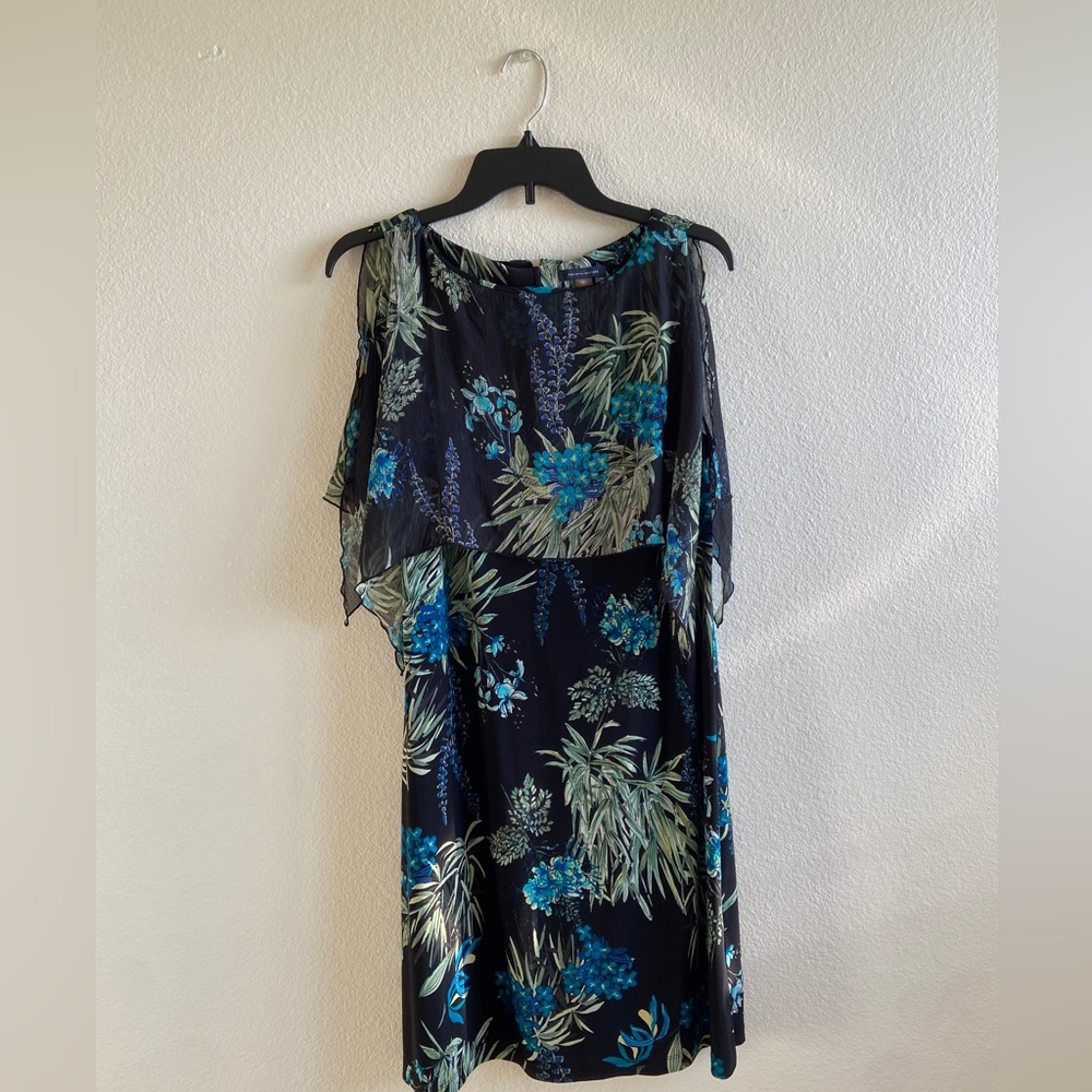 Black & Green Tropical Dress Womens